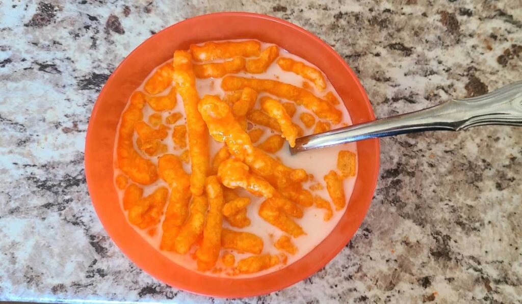 Cheetos and milk - weird food combination