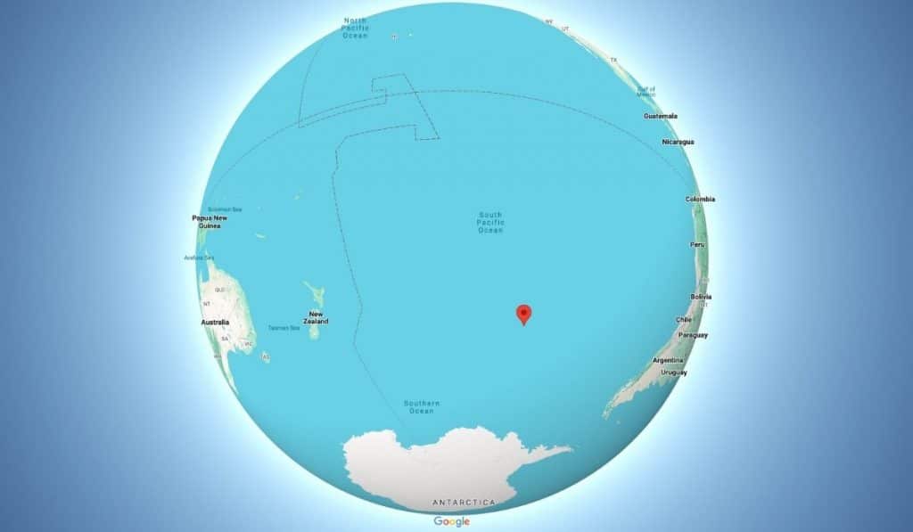 Point Nemo coordinates are 48°52.6’S 123°23.6’W