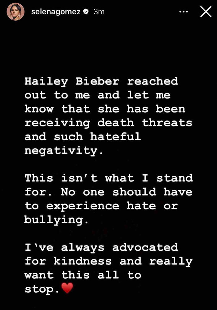 screenshot of Selena gomez story