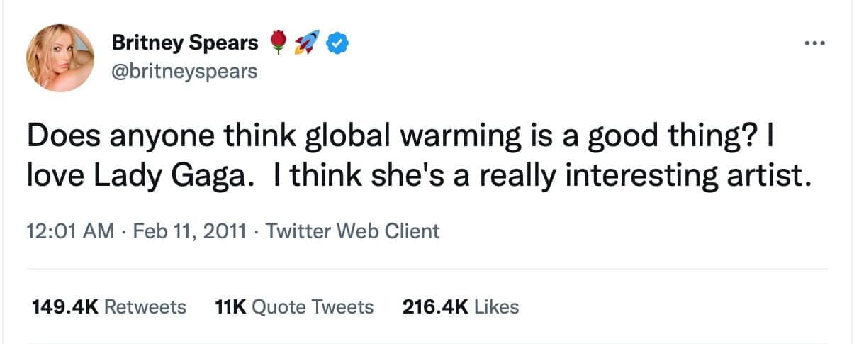 Britney Spears tweet