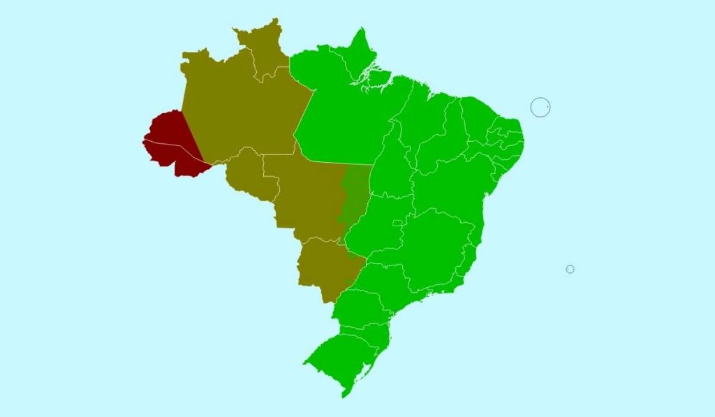 Brazil has 4 time zones
