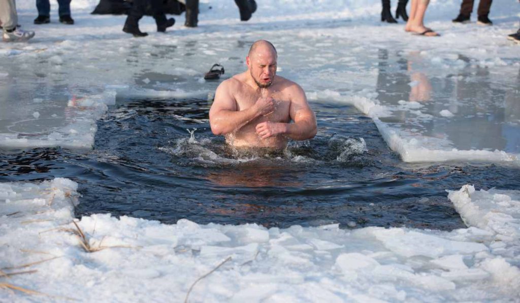 The Polar Bear Plunge tradition in Canada for New Year