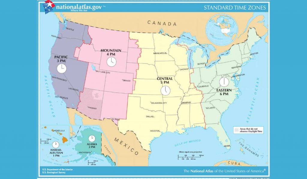Time zones in the US