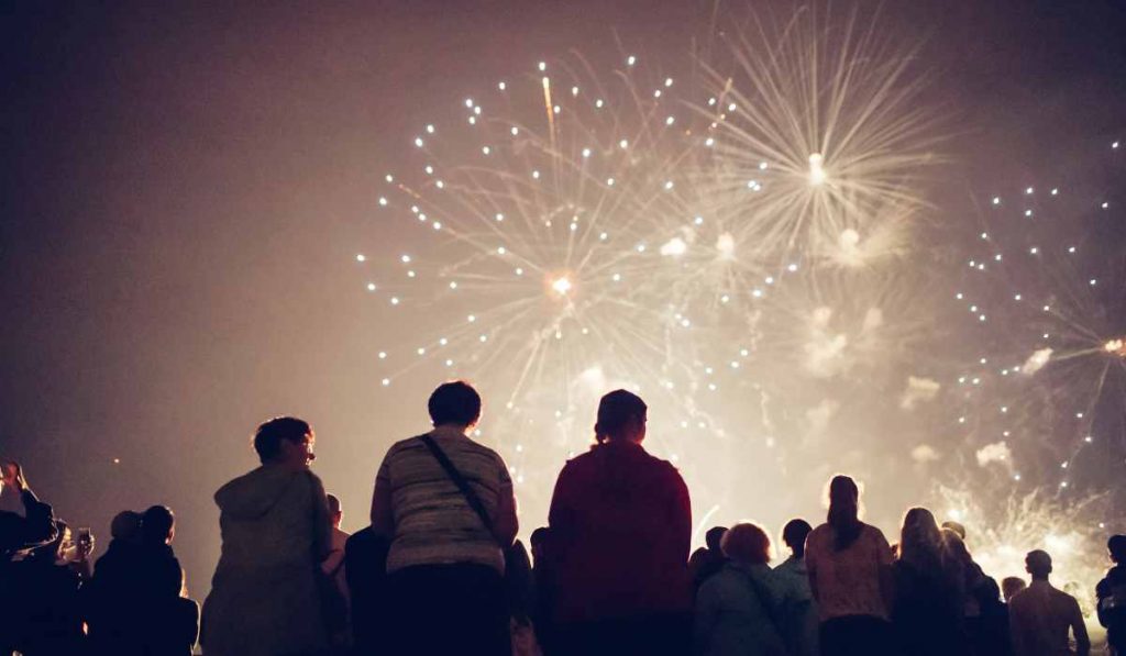 Watching fireworks on new year