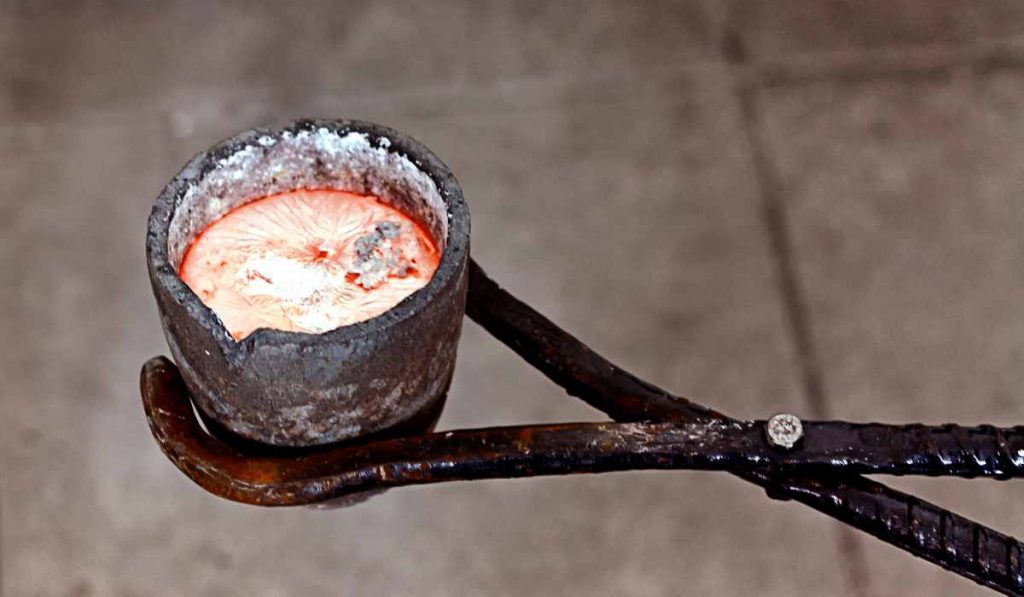 casting metal for new year in Finland