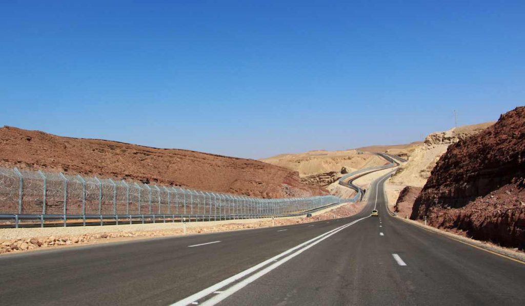 Egypt and Israel share the most unique border