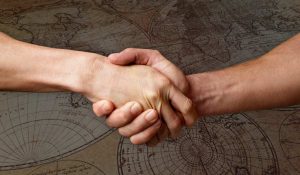origin of the handshake