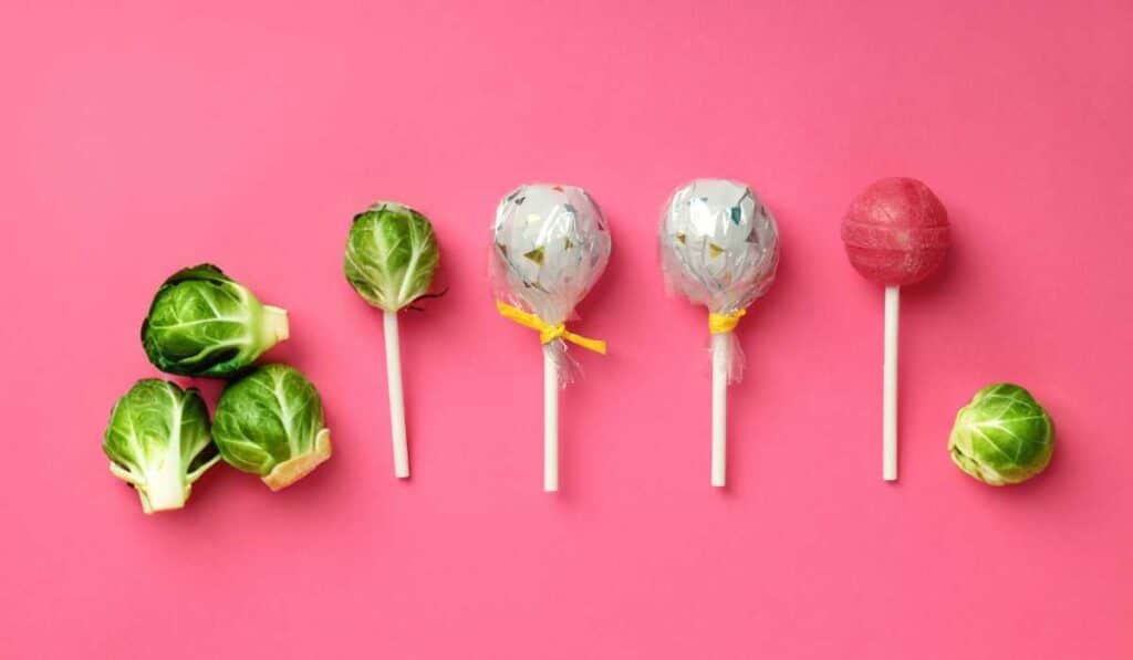 Brussel Sprouts Lollipops - epic prank