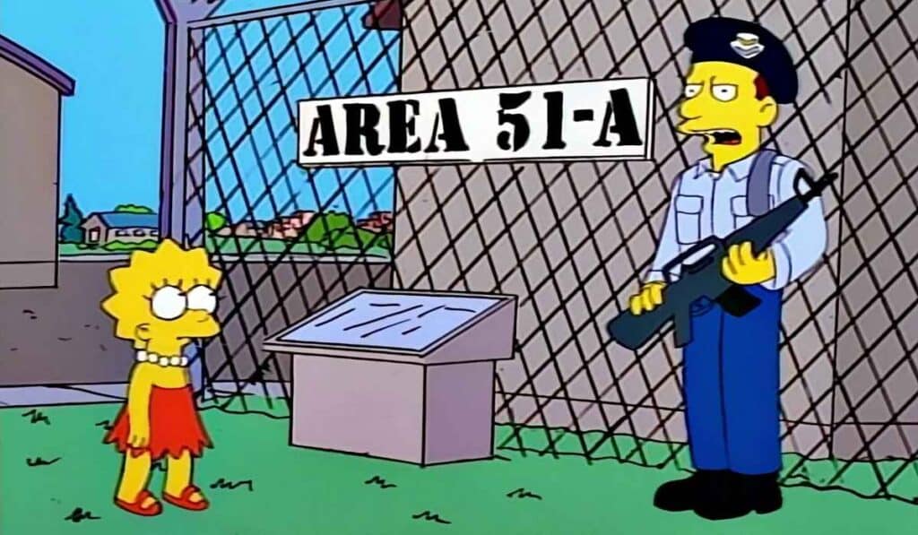 Simpsons showcased how Area-51 was highly classified