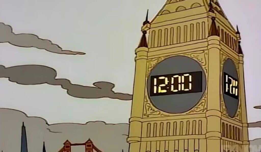 Big Ben going digital prediction by Simpsons did not come true