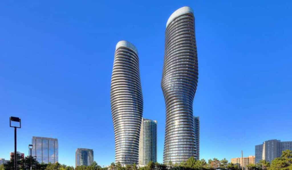 Absolute Towers is an unusually designed building