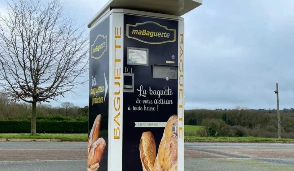 unusual vending machine that dispenses bread in France
