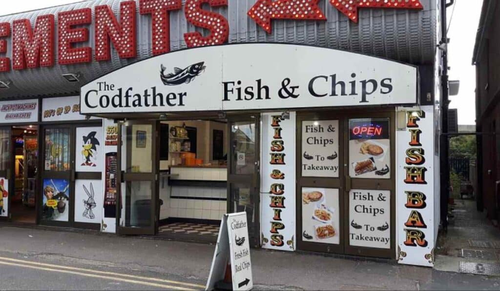 Codfather - punny brand name for a fish and chips shop