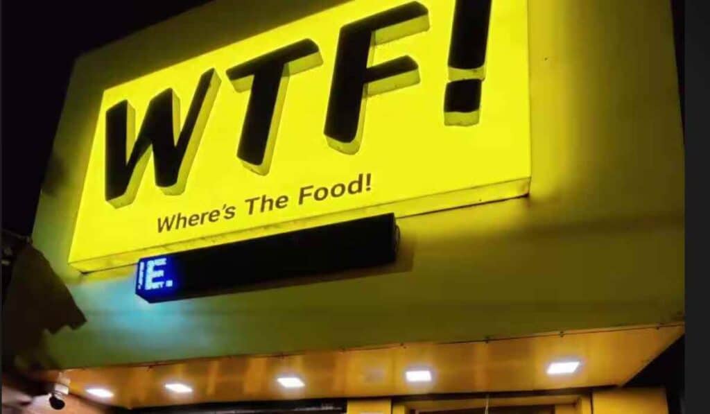 WTF! - Where’s The Food? - Funny restaurant name