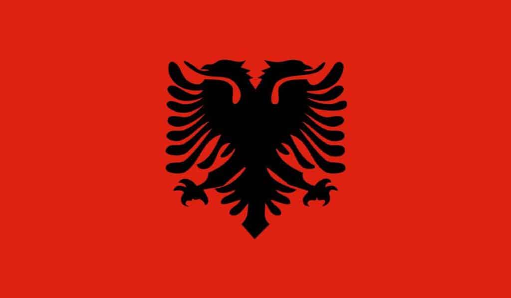 Albania - country flag with animals