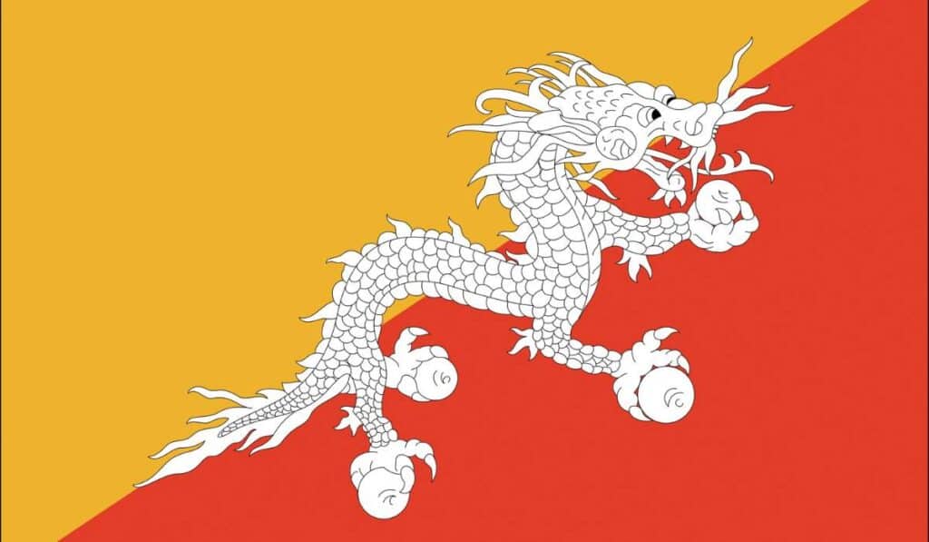 country flag with dragon - Bhutan