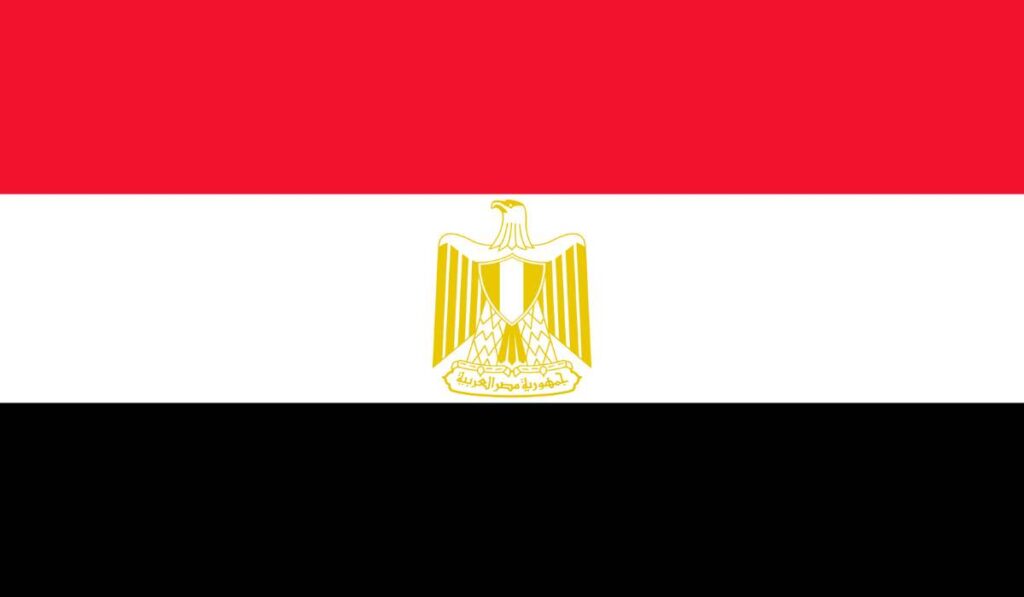 Egypt has a national flag with animal