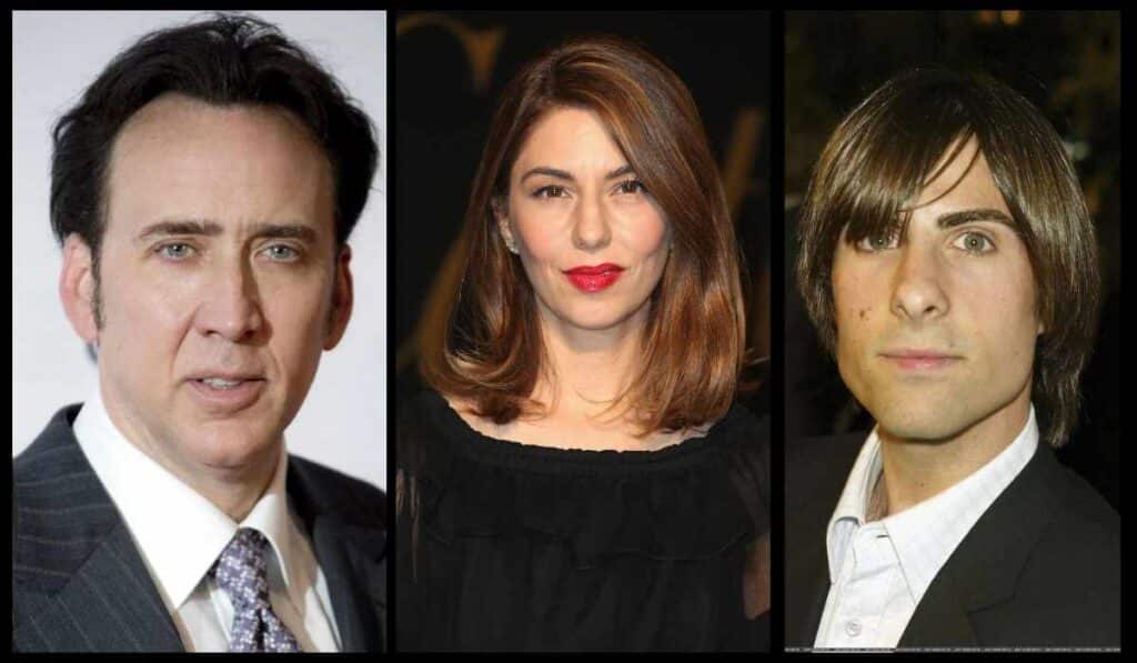 Nicolas Cage, Sofia Coppola, And Jason Schwartzman - famous celebrity relatives