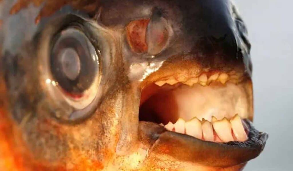 Pacu Fish have unusual facial features with human-like teeth