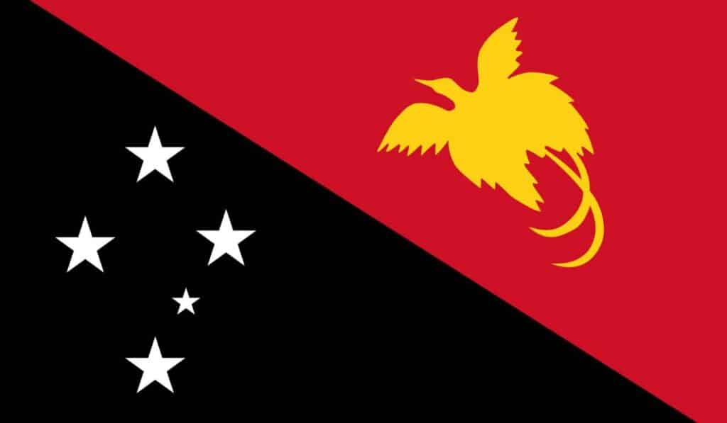 Flag of Papua New Guinea has a bird