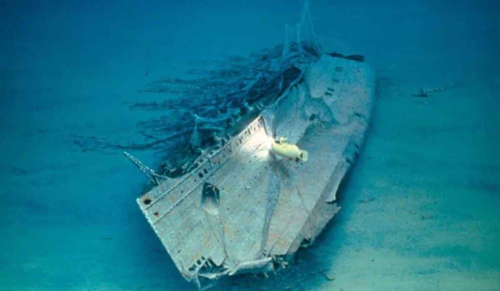 Underwater ruins of RMS Lusitania