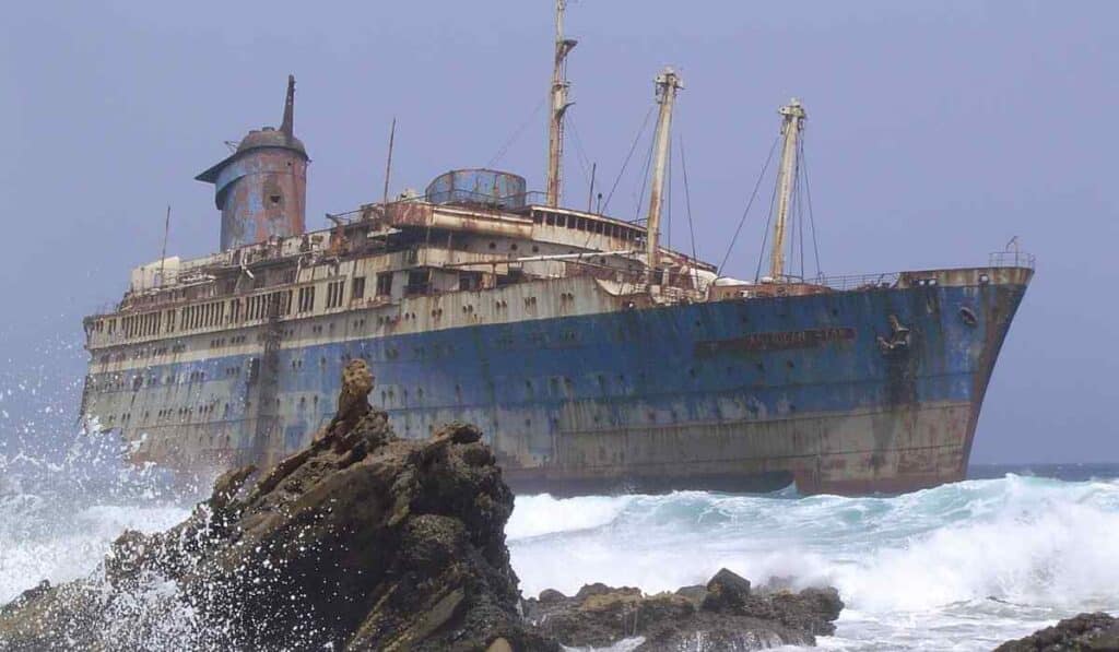 SS America is a shipwreck underwater