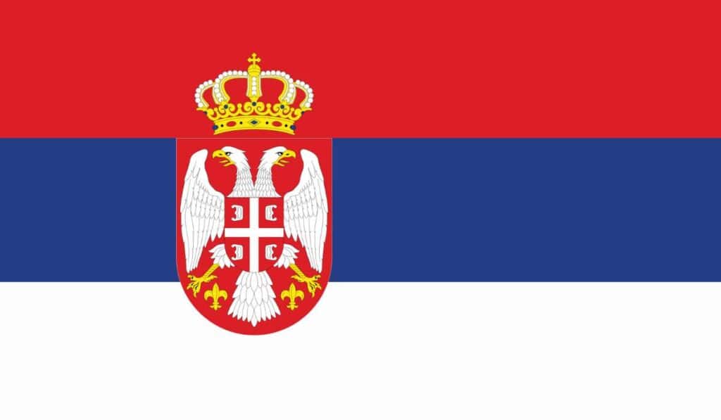 European country flag with animal - Serbia