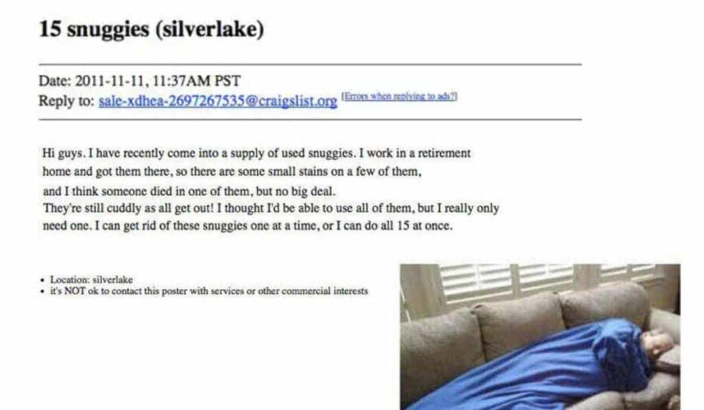 used snuggies available on craigslist