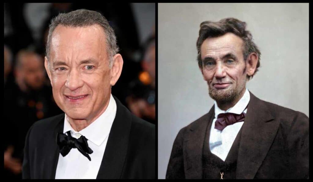 famous celebrity relatives - Tom Hanks And Abraham Lincoln