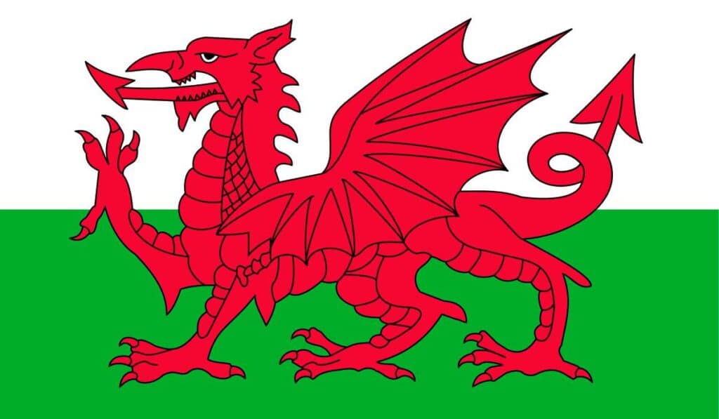 Flag of Wales has a mythical creature